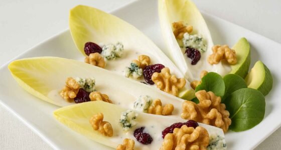 Endive salad with Roquefort cheese, walnuts, and cashews – gourmet starter by private chef in Marrakech